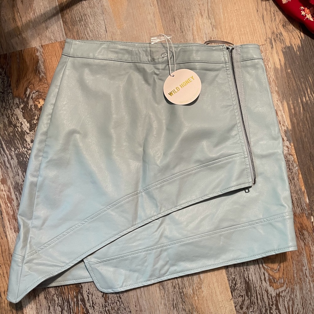 NWT Vici Faux Leather Asymmetrical Wrap Skirt